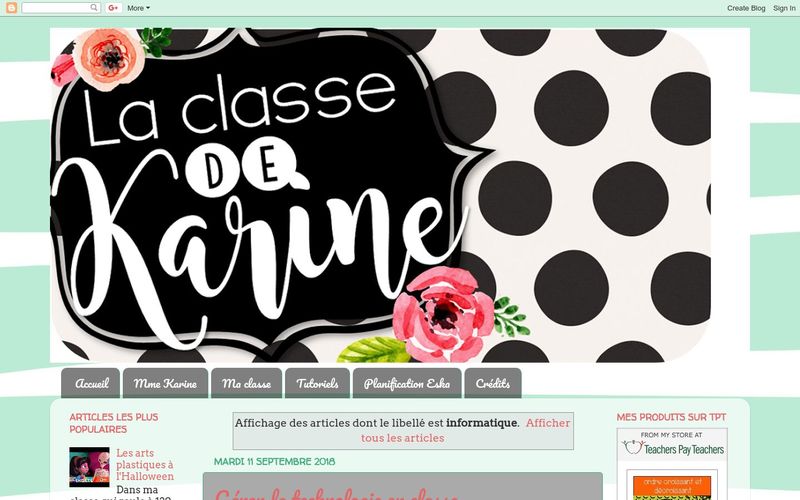 La classe de Karine : informatique